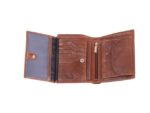 Portefeuille Mika bruin RFID. Leer. 12x10x2,5cm