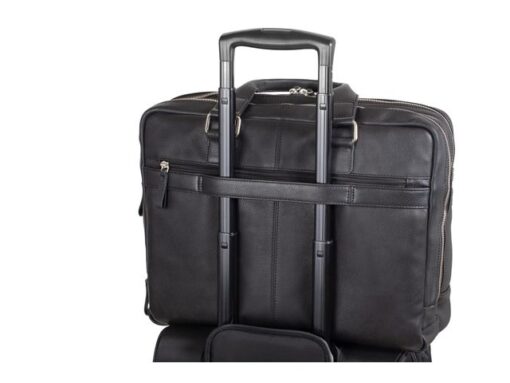 Laptop aktetas Alassio CAMPO. Zwart leer.