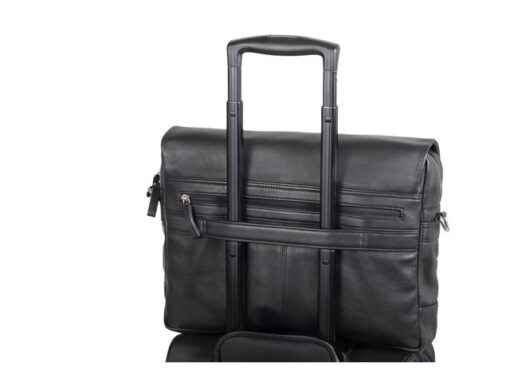 Laptop aktetas Alassio ORO. Zwart leer.