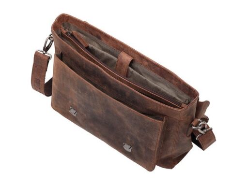 Laptop aktetas Pride and Soul CLOUD. Bruin leer.