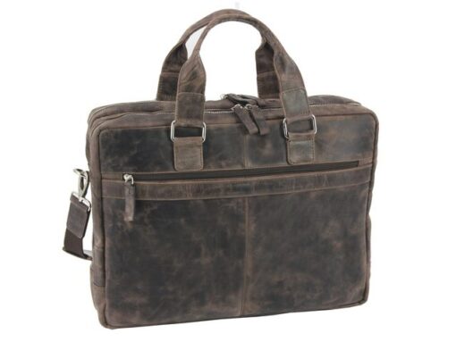 Juscha Laptop aktetas Roberto Romano TORINO bruin echt leer        31x42x12cm