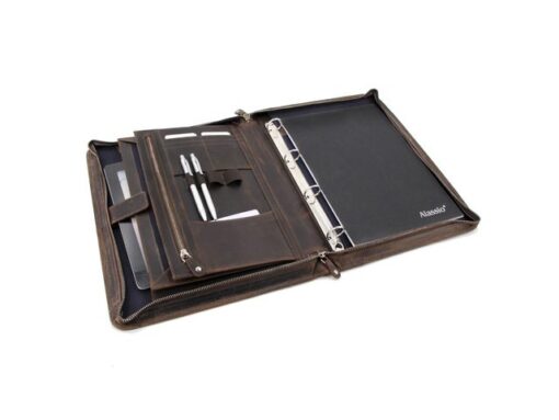 Juscha Conferentiemap Roberto Romano JUVE bruin echt leer          36x27.5x5cm