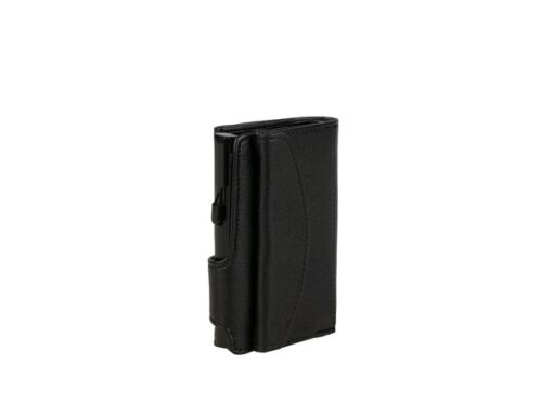 Pasjeshouder Clicksafe kunstleer zwart/zwart RFID 8 pasjes met opbergvak voor muntgeld