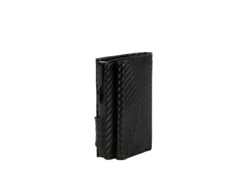 Pasjeshouder Clicksafe kunstleer carbon zwart RFID