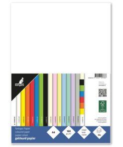 houtvrij en chloorvrij gebleekt papier. Leverbaar in verschillende kleuren. Pak à 50 vel