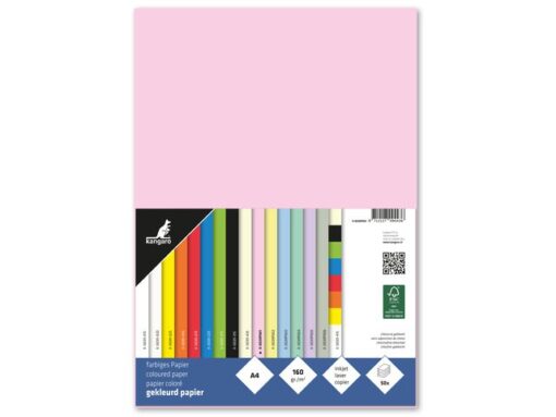 Kangaro KTC Papier Kangaro A4 160gr pastel roze pak 50 vel