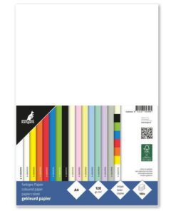 houtvrij en chloorvrij gebleekt papier. Leverbaar in verschillende kleuren. Pak à 100 vel