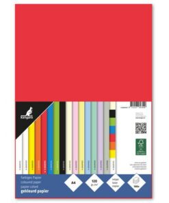 houtvrij en chloorvrij gebleekt papier. Leverbaar in verschillende kleuren. Pak à 100 vel