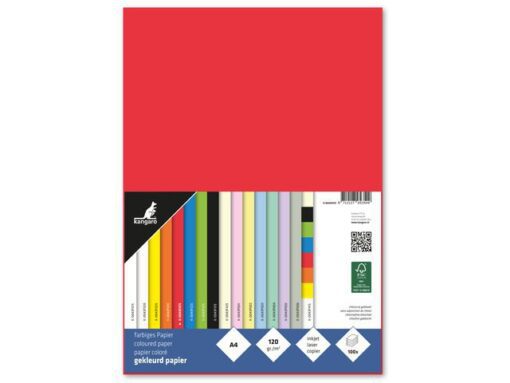 Kangaro KTC Papier Kangaro A4 120 grams pak à 100 vel rood