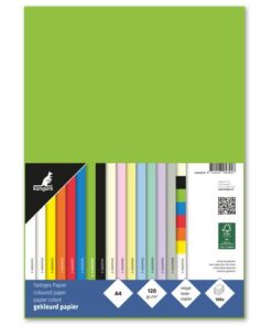 houtvrij en chloorvrij gebleekt papier. Leverbaar in verschillende kleuren. Pak à 100 vel