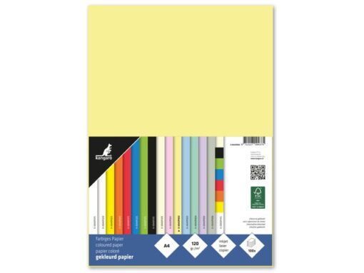 Kangaro KTC Papier Kangaro A4 120gr pastel geel pak 100 vel