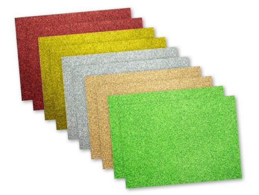Kangaro KTC Glitterkarton Kangaro pak 10 vel 25x35cm, 2x5 kleuren 300   grams
