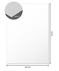 15 stuks 2 zijdig mat papier. Dit foamboard is eindeloos inzetbaar. Stansen