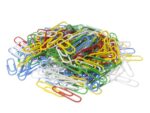 Paperclip Kangaro 25 mm, assorti kleuren, 200 stuks in ronde box met deksel