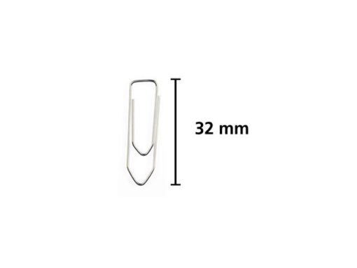 Paperclip Kangaro 32 mm, hoekig, doosje à 100 stuks, verzinkt