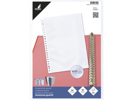 Kangaro KTC Showtas Kangaro A4 PP 45 micron 23-gaats generfd 10x100     stuks
