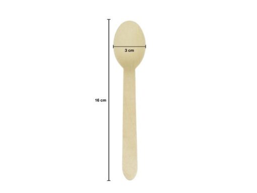 Kangaro KTC Lepel hout Kangaro 200 stuks 160 mm biologisch afbreekbaar
