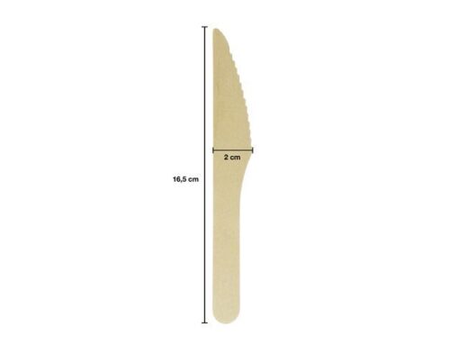 Kangaro KTC Mes hout Kangaro 200 stuks 165 mm biologisch afbreekbaar
