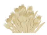 Kangaro KTC Bestekset hout Kangaro 200 st 70x lepel,65x vork,65x mes    160 mm, biologisch afbreekbaar