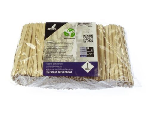 Kangaro KTC Roerstaaf hout Kangaro 1000 stuks, 110x5x1,5mm, biologisch  afbreekbaar