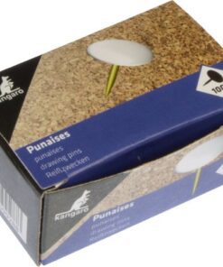 Punaise Kangaro met een geplastifiseerde witte cap. 100 stuks in doosje.