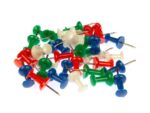 Kangaro KTC Push-pins Kangaro. 40 stuks. 10mm naald. 12x9mm knop, in 4 kleuren.
