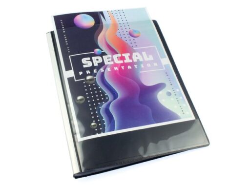 Kangaro KTC Showalbum Kangaro A4, PP, 30 tassen, zwart met insteek