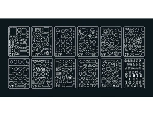 Sjablonen Kangaro 12 stuks 15x21cm assorti