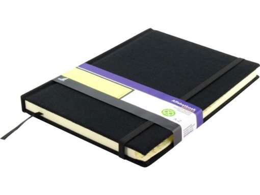 Kangaro KTC Alfabetboek Kangaro A5 A-Z linnen hard cover zwart, 208     pagina's, leeslint, elastiek
