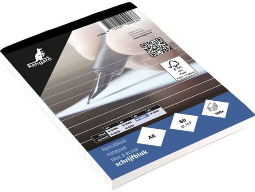 Kangaro KTC Schrijfblok Kangaro A6 lijn 60 grams 100 vel