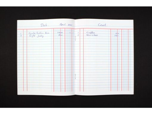 Boekhoudschrift Kangaro 40 bladzijden, 165x210mm zwart, 70  grams chloorvrij papier