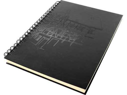 Dummyboek Kangaro A4 Wire-o cream hard cover 80 blad 140 grams zwart design