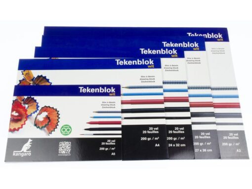 Tekenblok Kangaro A3 200 gram 20 vel wit