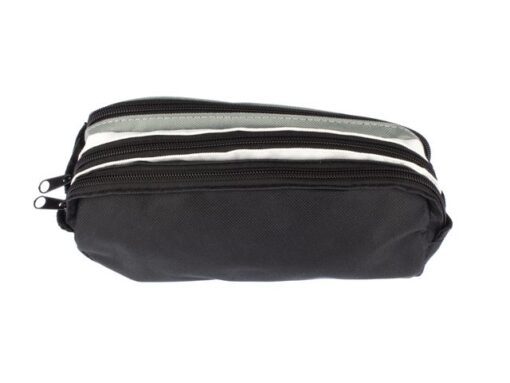 Kangaro KTC Etui Kangaro 3 vaks zwart/wit/grijs ca 25x9x11cm