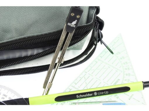 Kangaro KTC Etui Kangaro 3 vaks zwart/wit/grijs ca 25x9x11cm