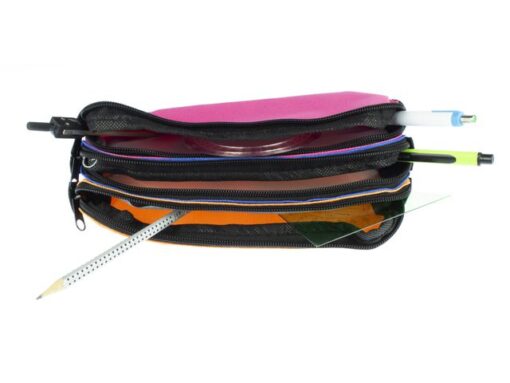 Kangaro KTC Etui Kangaro 3 vaks oranje/blauw/fuchsia ca 25x9x11cm