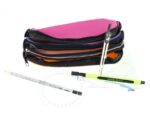 Kangaro KTC Etui Kangaro 3 vaks oranje/blauw/fuchsia ca 25x9x11cm