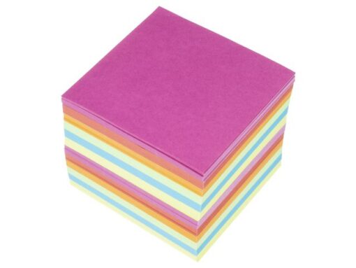 Memokubus met inhoud Kangaro 9,5x9,5x9,5cm 700 vel assorti kleuren