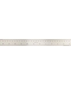 Kangaro RVS meetlat van 45 cm met nauwkeurige cm/mm en inch schalen en strip van kurk aan de onderkant om glijden te voorkomen. Dit liniaal is geschikt voor tekenen en snijden. Met handig ophanggat. Breedte is 26mm.
