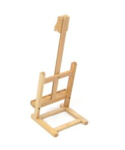 Tafelezel Kangaro klein. Afmeting 15.3x16x41cm. Materiaal beukenhout. Bovenzijde verstelbaar voor canvas tot 30cm en onderzijde voorzien van opzetrand. Het hout is afgewerkt met een water gedragen lak ter bescherming.