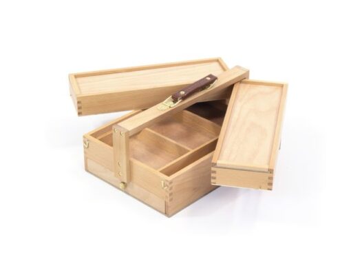 Multifunctionele gereedschapskist Kangaro 3 lagen, 4 laden  beukenhout met handvat 23.5x13x34cm
