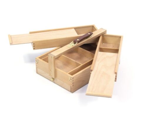 Multifunctionele gereedschapskist Kangaro 3 lagen, 4 laden  beukenhout met handvat 23.5x13x34cm
