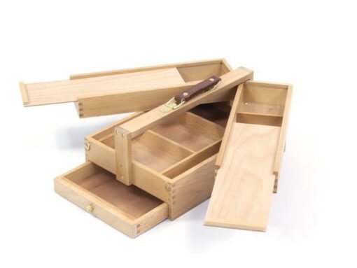 Multifunctionele gereedschapskist Kangaro 3 lagen, 4 laden  beukenhout met handvat 23.5x13x34cm