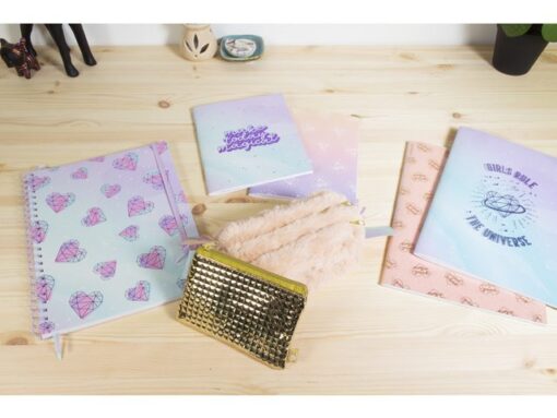 Kangaro KTC Spiraalboek Galaxy Girl A4 lijn pak a 2 stuks assorti