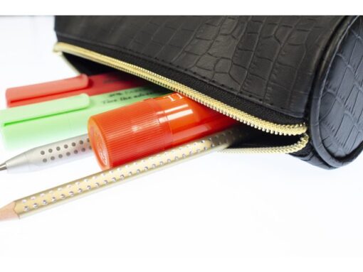 Kangaro KTC Etui Pure Croco zwart 20x6 rond