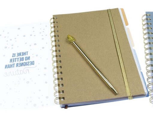 Kangaro KTC Kangaro 4-in-1 notitieboek A5 Natural krimp van 2 stuks. Gelinieerd, 300 pagina's 80 grams papier