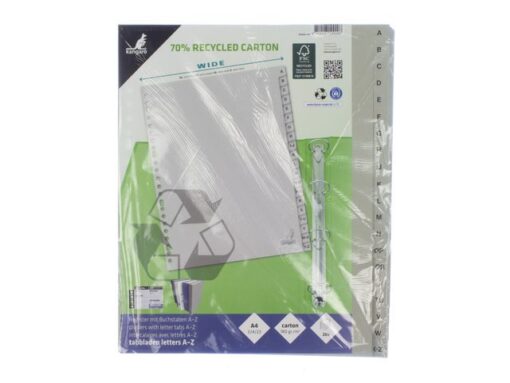 Kangaro KTC Tabblad ECO Kangaro A4 letters 180 grams grijs karton       23-gaats 20-delig Extra breed