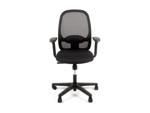 Linea Fabric Bureaustoel Linea Grace 01 zwart/zwart met 1D armleuning