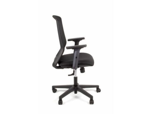 Linea Fabric Bureaustoel Linea Tekna 01 zwart/zwart met 2D armleuning