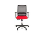 Linea Fabric Bureaustoel Linea Tekna 01 zwart/rood met 2D armleuning